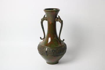 Draak-oor bronzen vaas – Takaoka Dki Cast Metalwork - Brons