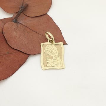 Hanger met portret van Maria (Hanger of bedel), Ophalen of Verzenden, Gebruikt, Goud, Overige merken