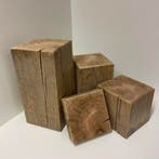 Handgemaakte winddroog eiken sokkels / zuilen – 15x15 cm, Verzenden, Nieuw
