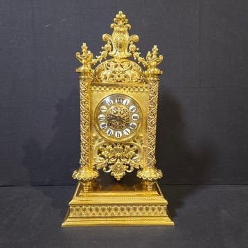 Tafelklok Renaissance - Verguld brons - 1850-1900 - Top in