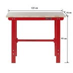 Werkbank rood 120 cm met hardhouten blad, Ophalen of Verzenden, Nieuw