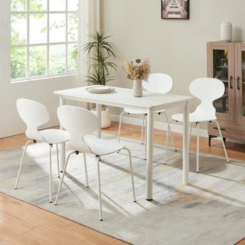 Eetkamerstoelen Kil set van 4 wit [en.casa], Verzenden, Nieuw