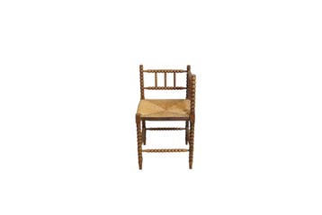 Antieke eikenhouten knopstoel met biezen zitting, Huis en Inrichting, Stoelen, Ophalen of Verzenden, Nieuw