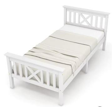 Kinderbed 90x200 massief hout met lattenbodem, Huis en Inrichting, Verzenden, Nieuw