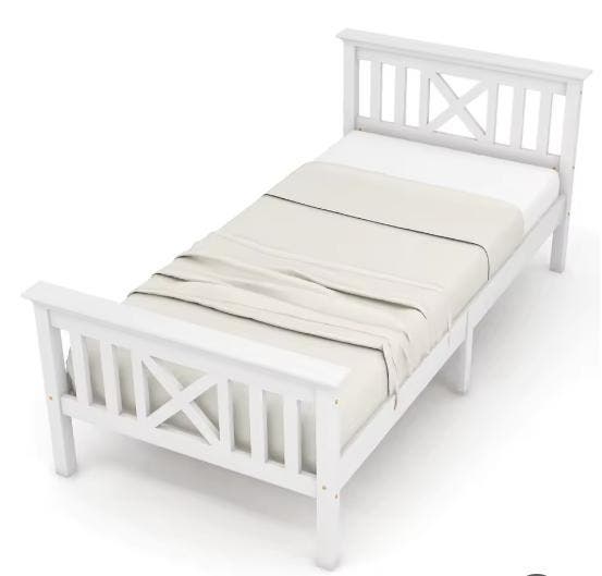 Kinderbed 90x200 massief hout met lattenbodem, Huis en Inrichting, Slaapkamer | Bedden, Nieuw, Verzenden
