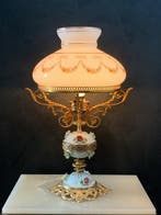 Lamp - Porselein, Messing - Vintage Romantisch