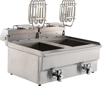 Combisteel Friteuse | Elektrisch | 8+8L | 2x 230v | Aftapkra, Ophalen of Verzenden, Nieuw in verpakking