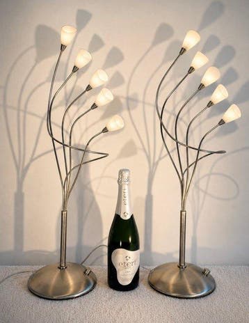 Van de Heg - Tafellamp (2) - Staal, Glas - Set