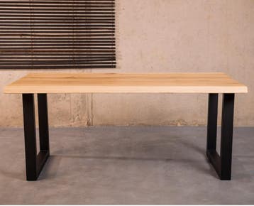 Boomstamtafel eiken MALMO met U-poten - 180x90 cm |, Ophalen of Verzenden, Nieuw