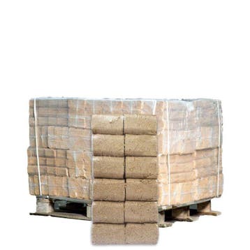 RUF briketten halve pallet 48 pakken x 10kg (480kg), Minder dan 3 m³, Ophalen of Verzenden, Overige houtsoorten, Blokken