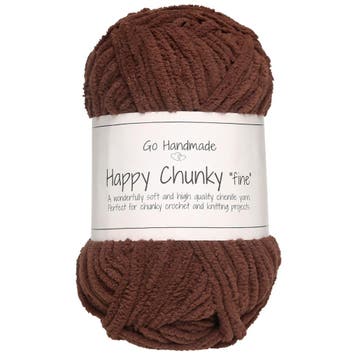 Go Handmade Happy Chunky Fine - 17985 Cappuccino - Chenill, Ophalen of Verzenden, Nieuw