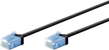 Ultra flexibele 15 M CAT 6A-patchkabel, dun, U/UTP, zwart, Ophalen of Verzenden, Nieuw