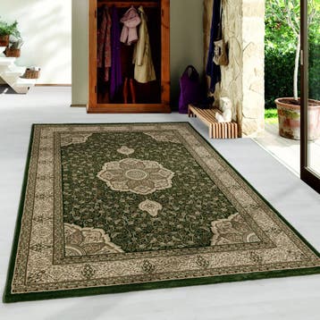Perzisch Tapijt | Kashmir | Medaillon | Groen | 300x400 cm, Verzenden, Nieuw