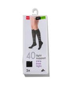 HEMA 2-pak kniekousen licht ondersteunend 40 denier zwart, Verzenden, Nieuw, Zwart