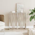 vidaXL Wandtafel 70x30x70 cm roestvrij staal en glas, Huis en Inrichting, Tafels | Bijzettafels, Verzenden, Nieuw, 60 cm of meer