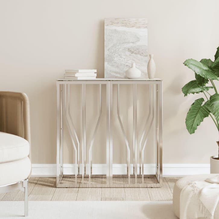 vidaXL Wandtafel 70x30x70 cm roestvrij staal en glas, Huis en Inrichting, Tafels | Bijzettafels, Nieuw, 60 cm of meer, Verzenden