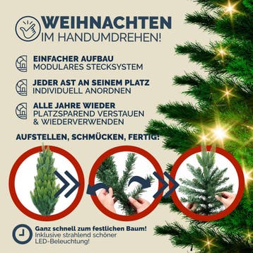 Kunstkerstboom 150cm met Verlichting (Kerst artikelen), Verzenden, Nieuw