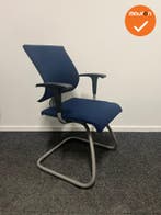 Ahrend 240 - Slede - Grijs onderstel  - Blauwe stoffering, Vergader- of Presentatieruimte, Ophalen of Verzenden, Gebruikt, Stoel