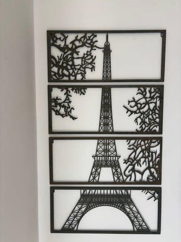 Wanddecoratie (4) - Europa - Eiffeltoren van metaal