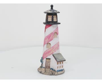 Decoratieve polyresin vuurtoren met verlichting (Gebouwen), Ophalen of Verzenden, Gebruikt