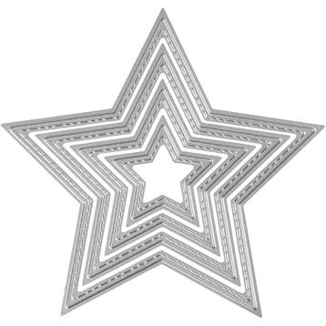 Stans- en embossing mallen, sterren, d 3,5-11,5 cm, 1 stuk, Hobby en Vrije tijd, Nieuw