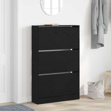 vidaXL Schoenenkast 80 x 21 x 125,5 cm Bewerkt hout Zwart, Verzenden, Nieuw