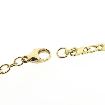 Gouden gourmet/infinity schakelketting, Ophalen of Verzenden, Gebruikt, Goud, Goud