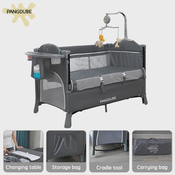 PANGDUBE 4-in-1 Multifunctioneel Babybed: Wieg, Speelbox, Co, Verzenden, Nieuw