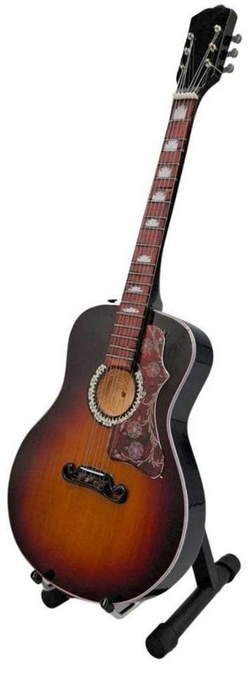 Miniatuur replica Gibson SJ-200 gitaar - Johnny Hallyday, Verzamelen, Ophalen of Verzenden, Nieuw, Pop, Beeldje of Miniatuur