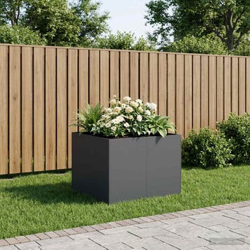 vidaXL Plantenbak Antraciet 80 x 80 x 60 cm Koudgewalst, Verzenden, Nieuw, Metaal, 60 tot 100 cm