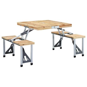 vidaXL Campingtafel inklapbaar met 4 zitjes staal en, Verzenden, Nieuw