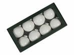 Kerstballen Glas Wit Opaal 8 cm Set van 8, Diversen, Kerst, Ophalen of Verzenden, Nieuw