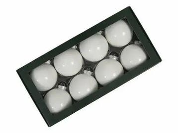 Kerstballen Glas Wit Opaal 8 cm Set van 8, Diversen, Kerst, Ophalen of Verzenden, Nieuw