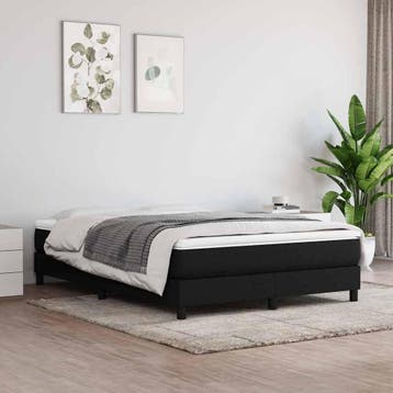 vidaXL Boxspring bed stof zwart 140x200 cm, Huis en Inrichting, Verzenden, Zwart, 140 cm, 200 cm