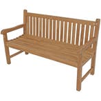 Teak tuinbank rechte rug 150 cm, Ophalen of Verzenden, Nieuw