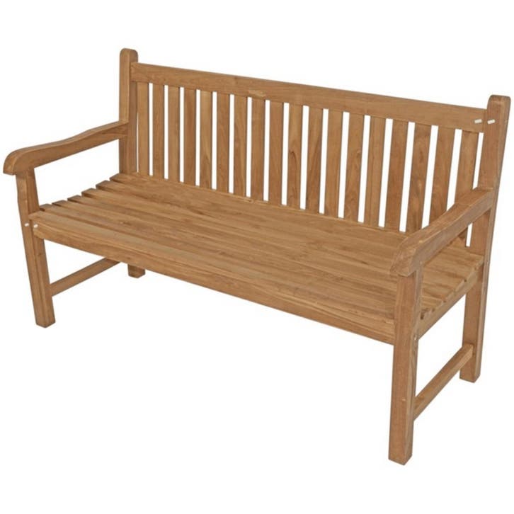 Teak tuinbank rechte rug 150 cm, Huis en Inrichting, Stoelen, Nieuw, Ophalen of Verzenden