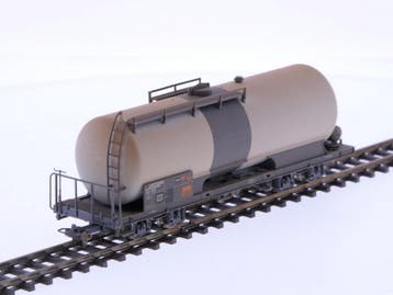 Schaal H0m Bemo 2285 129 ketelwagen met leidingen Uah 813..., Gebruikt, Gelijkstroom, Overige typen, Ophalen of Verzenden
