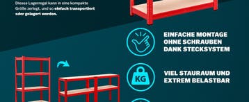 Stellingkast Rood 180x90x40cm tot 875kg (Kasten, Interieur), Verzenden, Nieuw