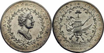 Nederland Wilhelm V Oranien Medaille 1766 van Moelingen G..., Verzenden