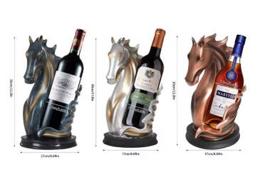 Paardenbeeld Wijnfleshouder – Decoratief Wijnrek voor 1 Fles, Verzenden, Nieuw