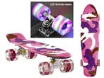 Sajan - Skateboard - LED - Penny board - Camouflage Paars -, Verzenden, Nieuw, Skateboard