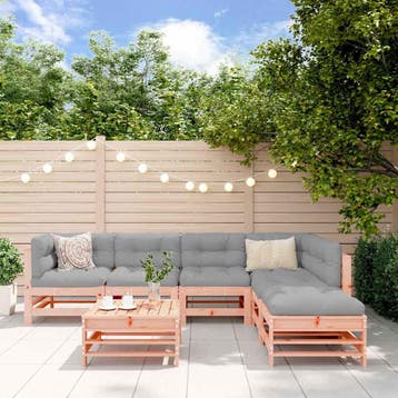 vidaXL 7-delige Loungeset massief douglashout, Verzenden, Nieuw, 7 zitplaatsen, Loungeset