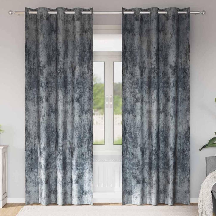 vidaXL Velvet Gordijnen 2 pcs Zilvergrijs 245 x 140 cm, Huis en Inrichting, Stoffering | Gordijnen en Lamellen, Grijs, Nieuw, Verzenden