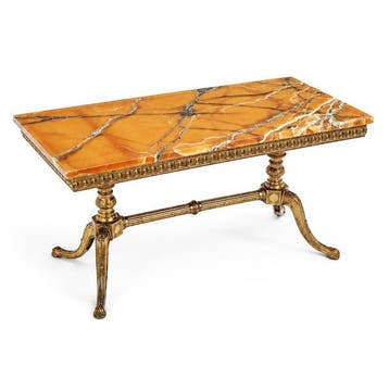 Salontafel - Onyx, Metaal - Doorschijnend oranje onyx