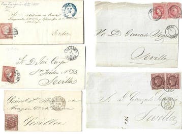 Spanje en koloniën 1854/1898 - Lot van 26 klassieke, Gestempeld