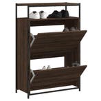 vidaXL Schoenenkast 75x34x112 cm bewerkt hout bruin, Verzenden, Nieuw