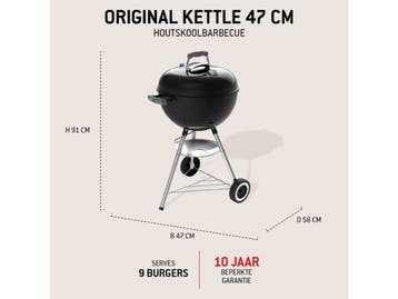 Weber Original Kettle - Houtskoolbarbecue Ø 47 cm -, Verzenden, Zo goed als nieuw