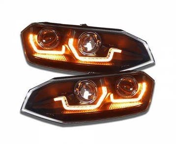 Koplampen VW Polo VI 2G 17-20 LED Dynamic Zwart, Ophalen of Verzenden, Nieuw