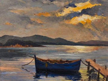 Escuela Impresionista Europe (XX) - Mar al atardecer, Antiek en Kunst