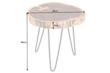 industrieele bijzettafel GOA 40cm natuurlijk acacia massief, Ophalen of Verzenden, Nieuw